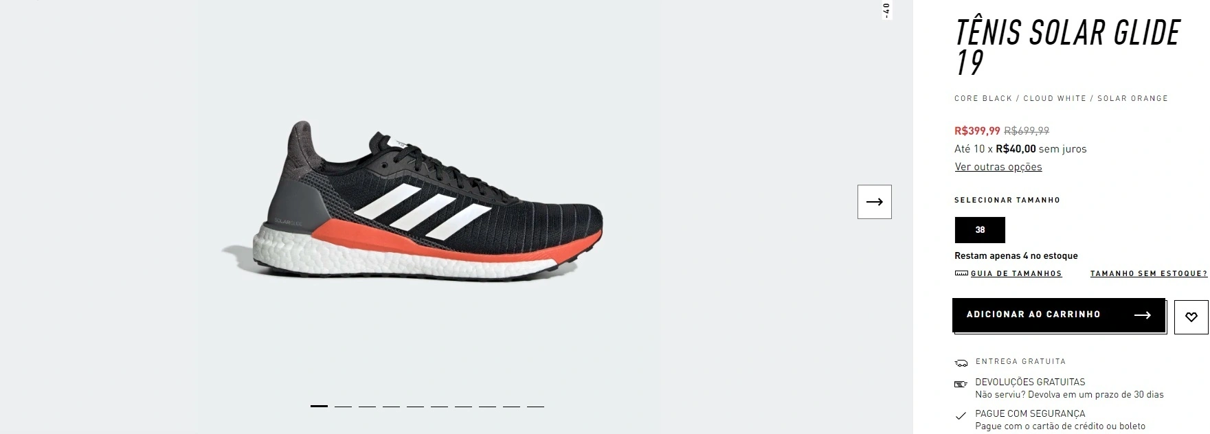 tênis Solar Glide 19