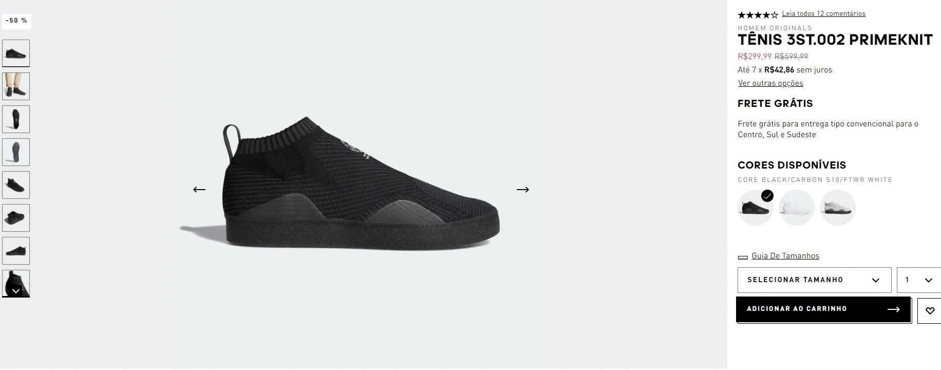 tênis 3st.002 primeknit preto