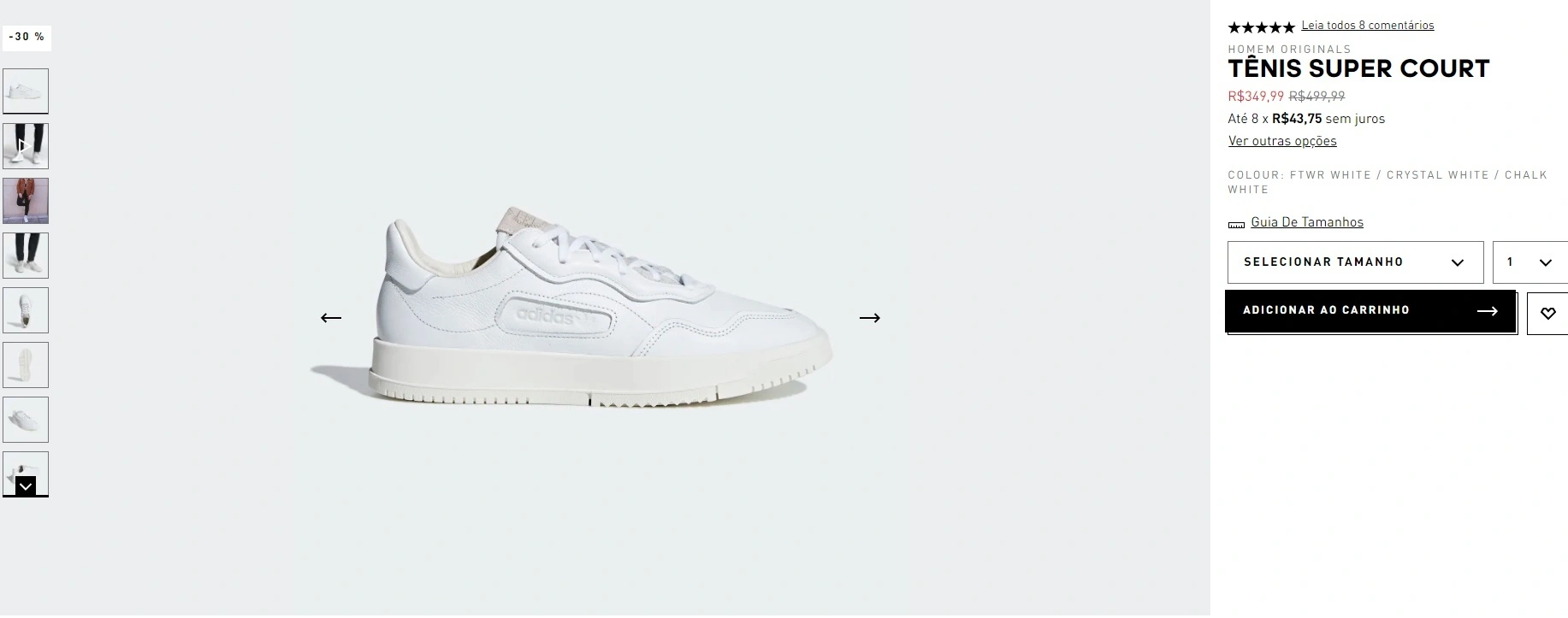 tênis Super Court branco