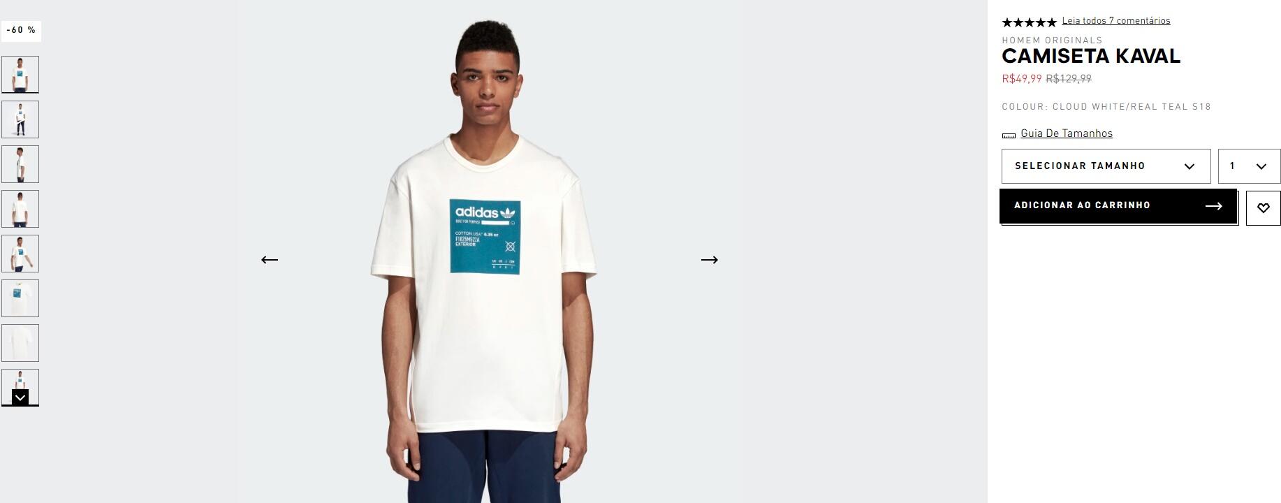 Camiseta kaval - Adidas com desconto