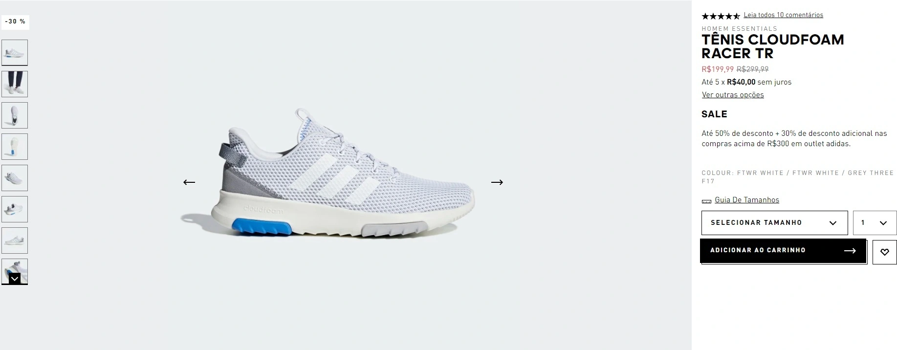 tênis cloudfoam racer