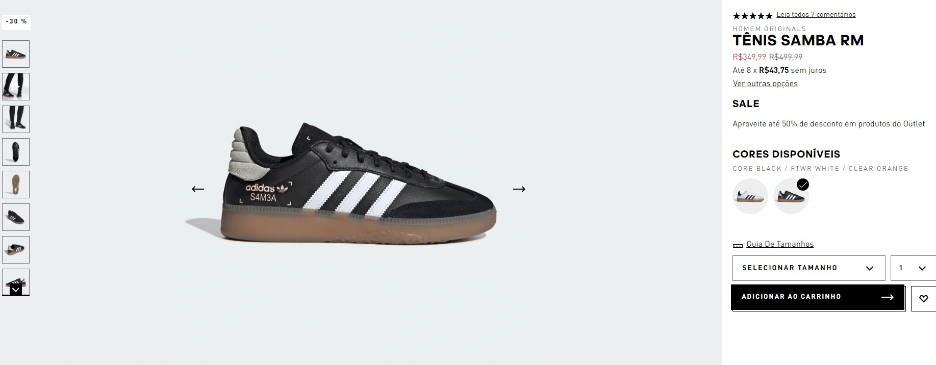 Tênis Samba RM preto