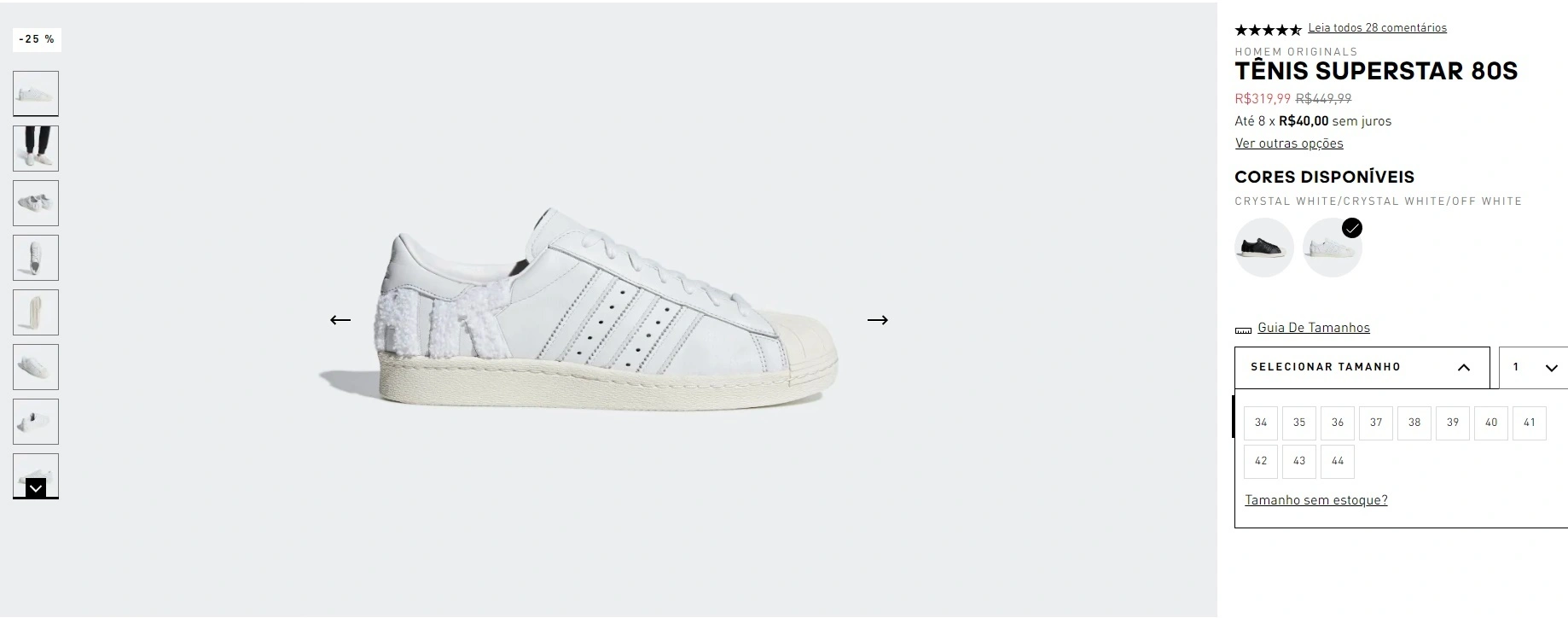 Tênis Adidas Superstar 80S