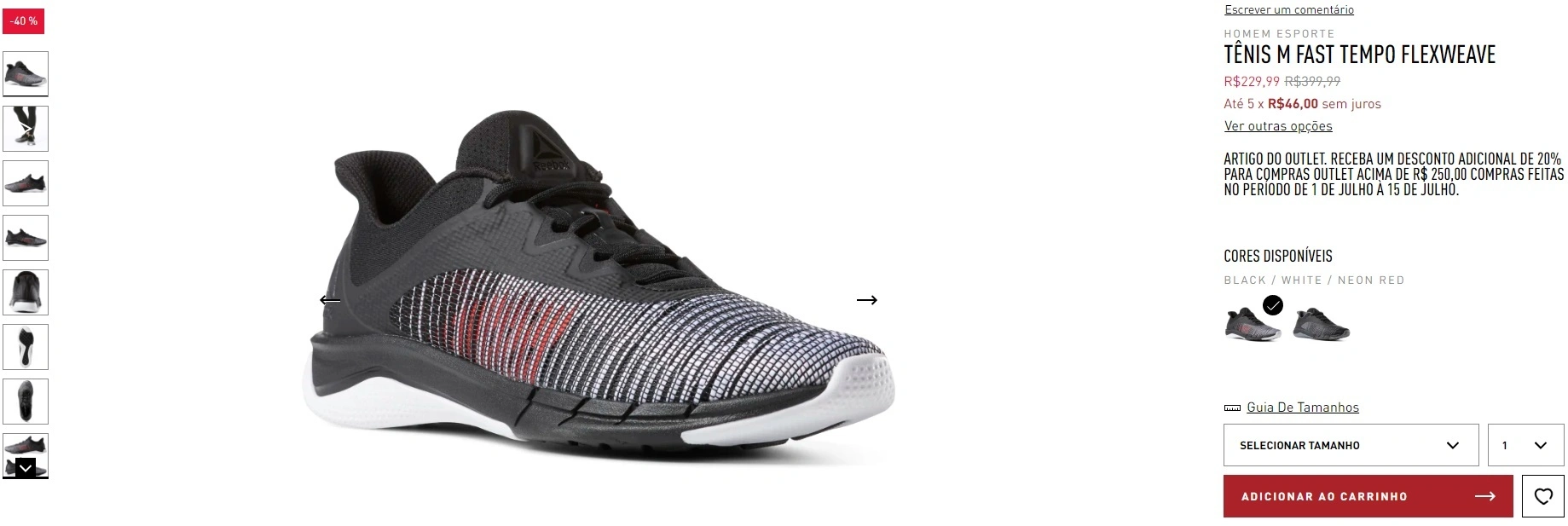 Tênis M Fast tempo flexweave