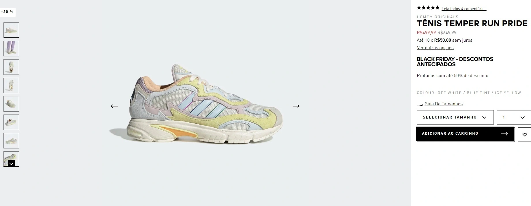 Tênis temper run pride