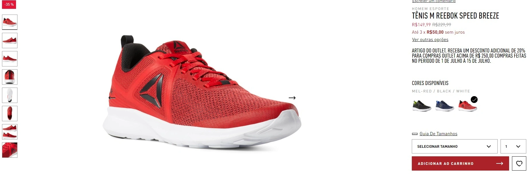 Tênis M Reebok Speed Breeze