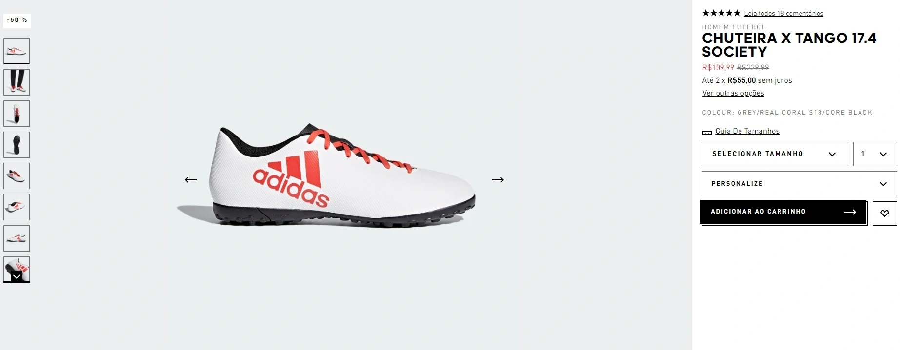 Chuteira X Tango 17.4 Society