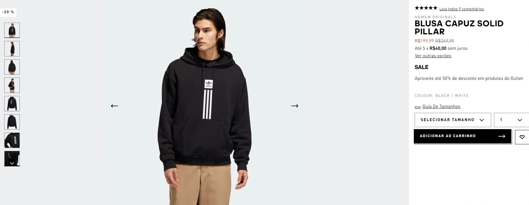 Blusa Capuz Solid Pillar