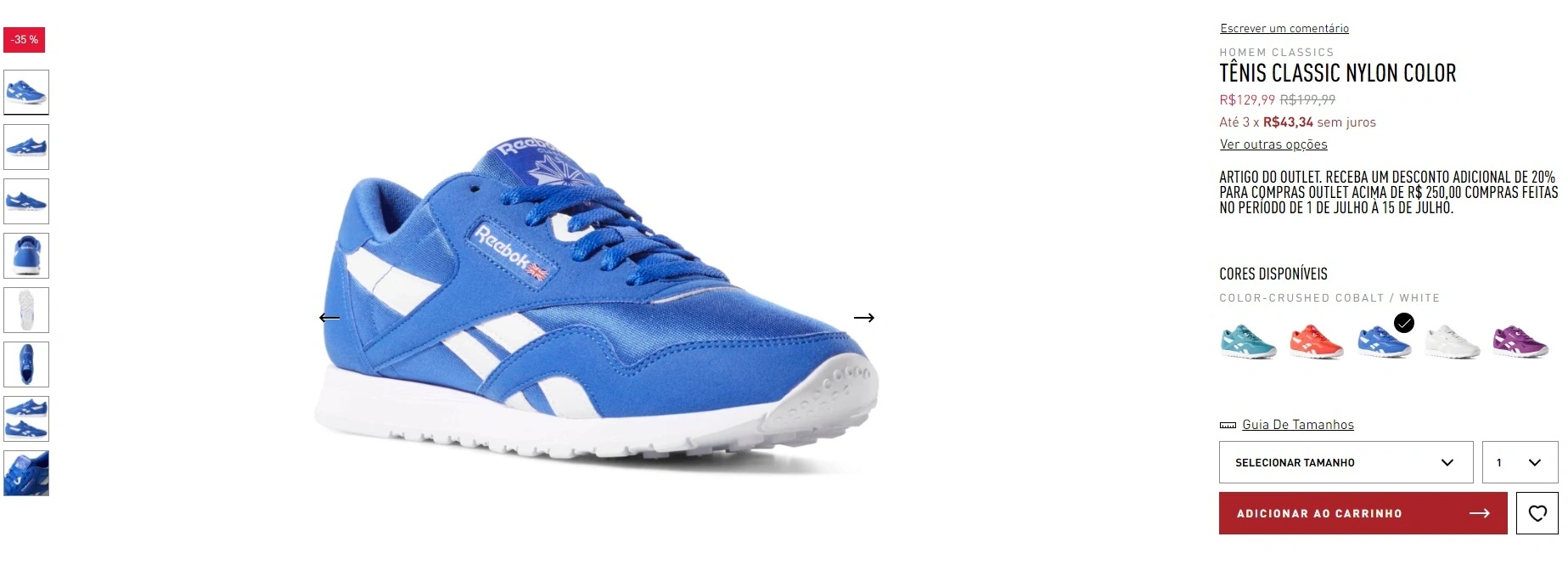 tênis classic nylon color