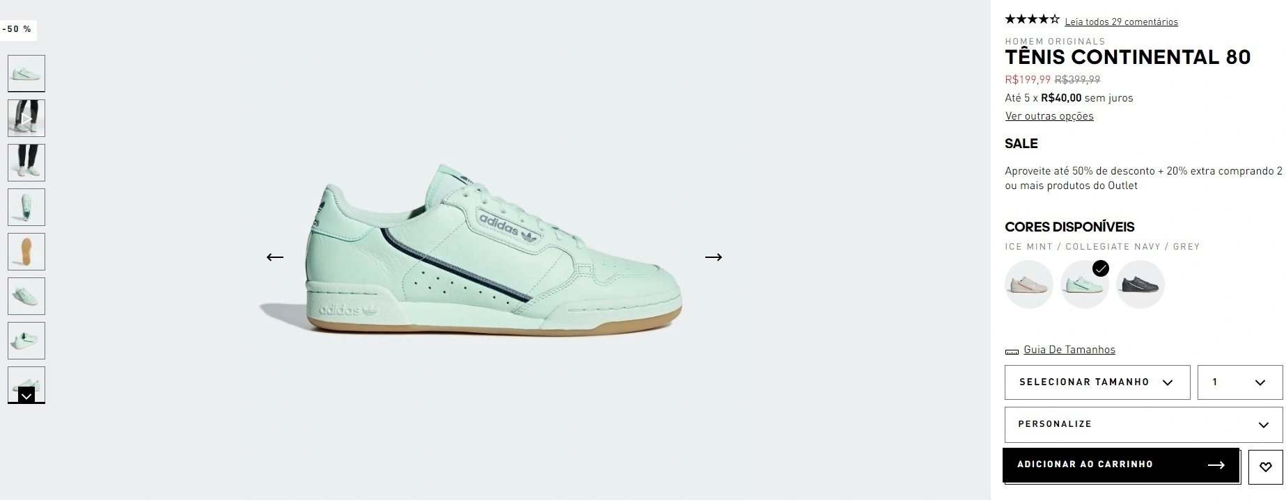 Tênis Continental 80