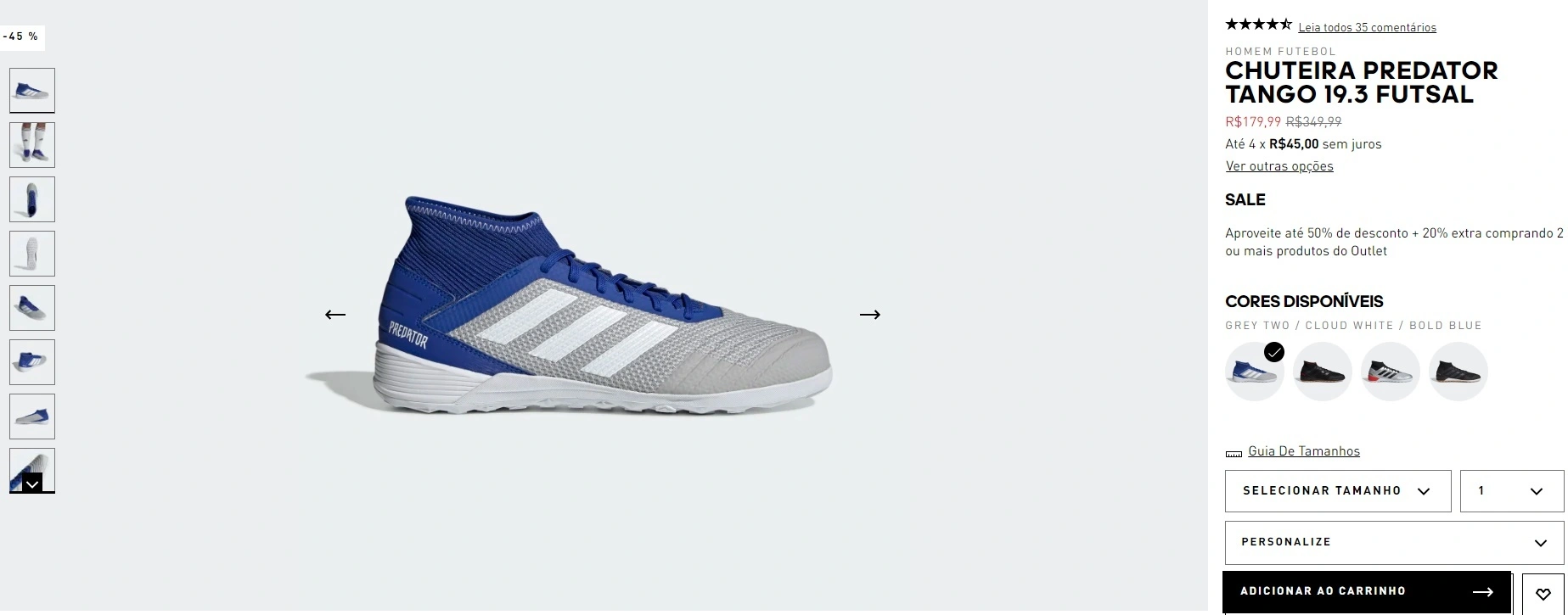 Chuteira Predator Tango 19.3 Futsal