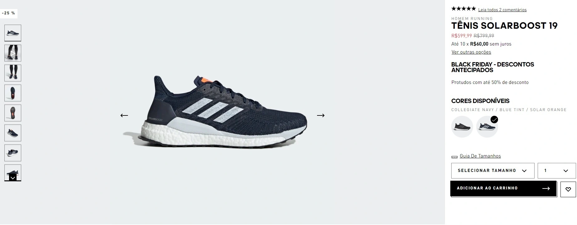 tênis solarboost 19