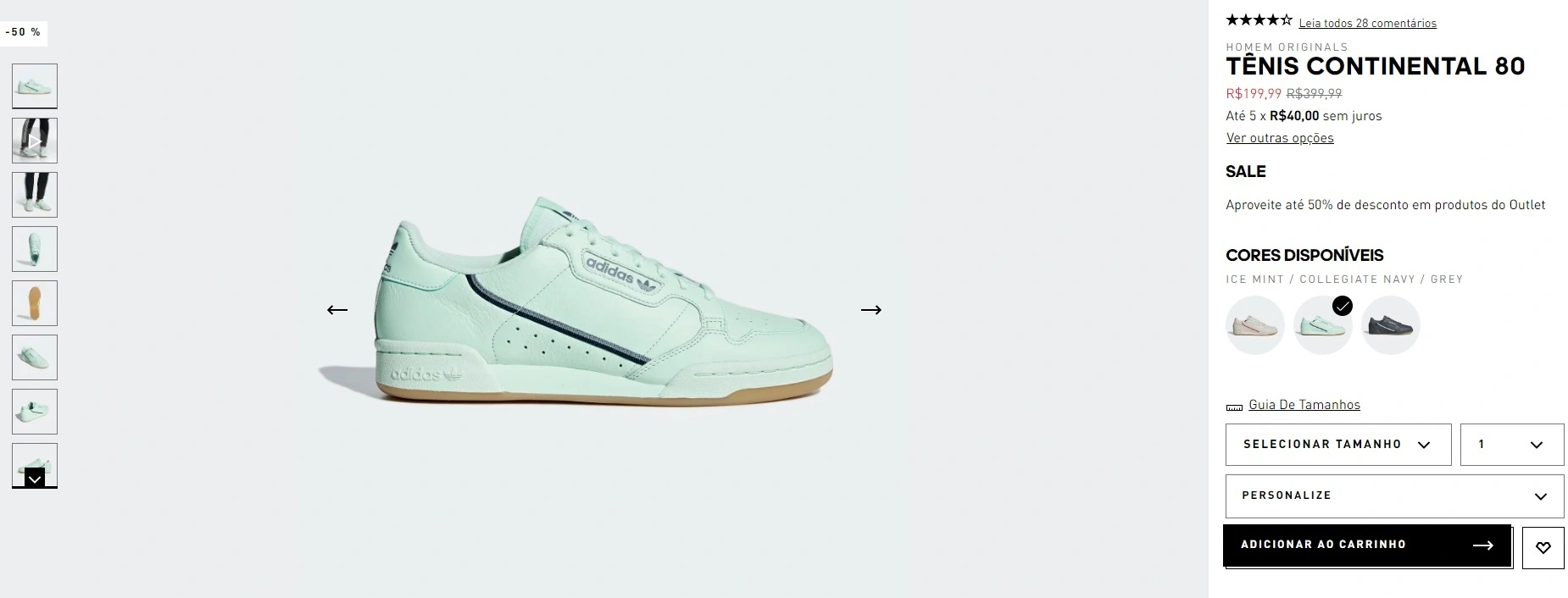 Tênis Continental 80