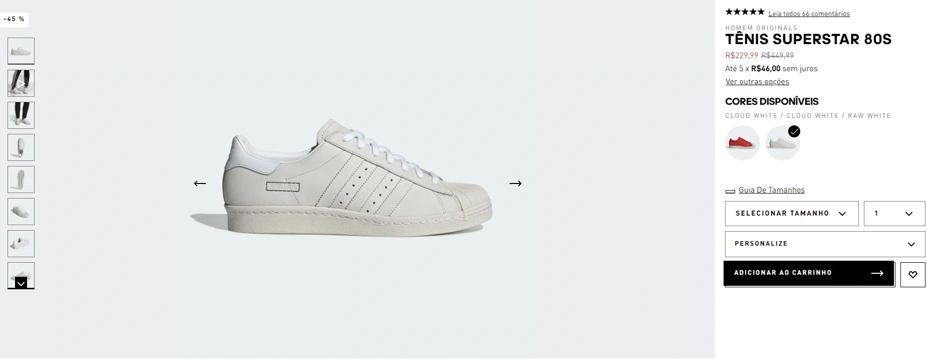 tênis Superstar 80S