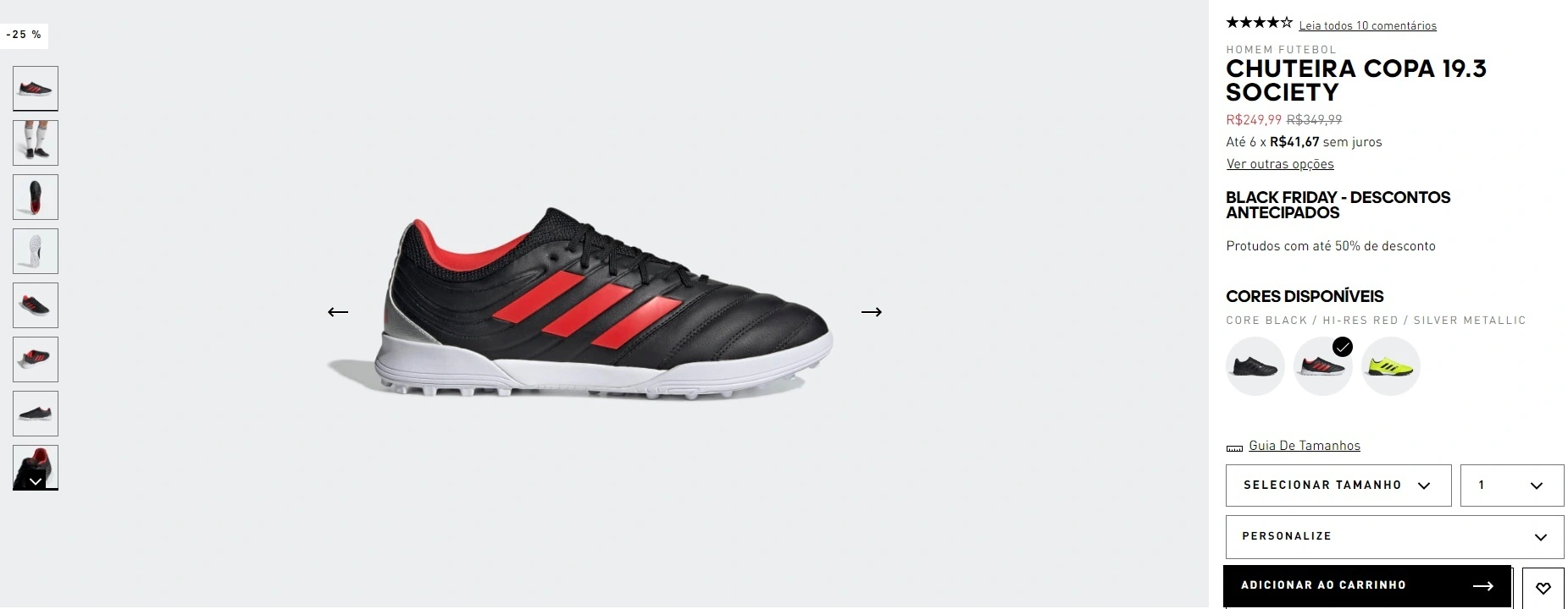 Chuteira copa 19.3 society