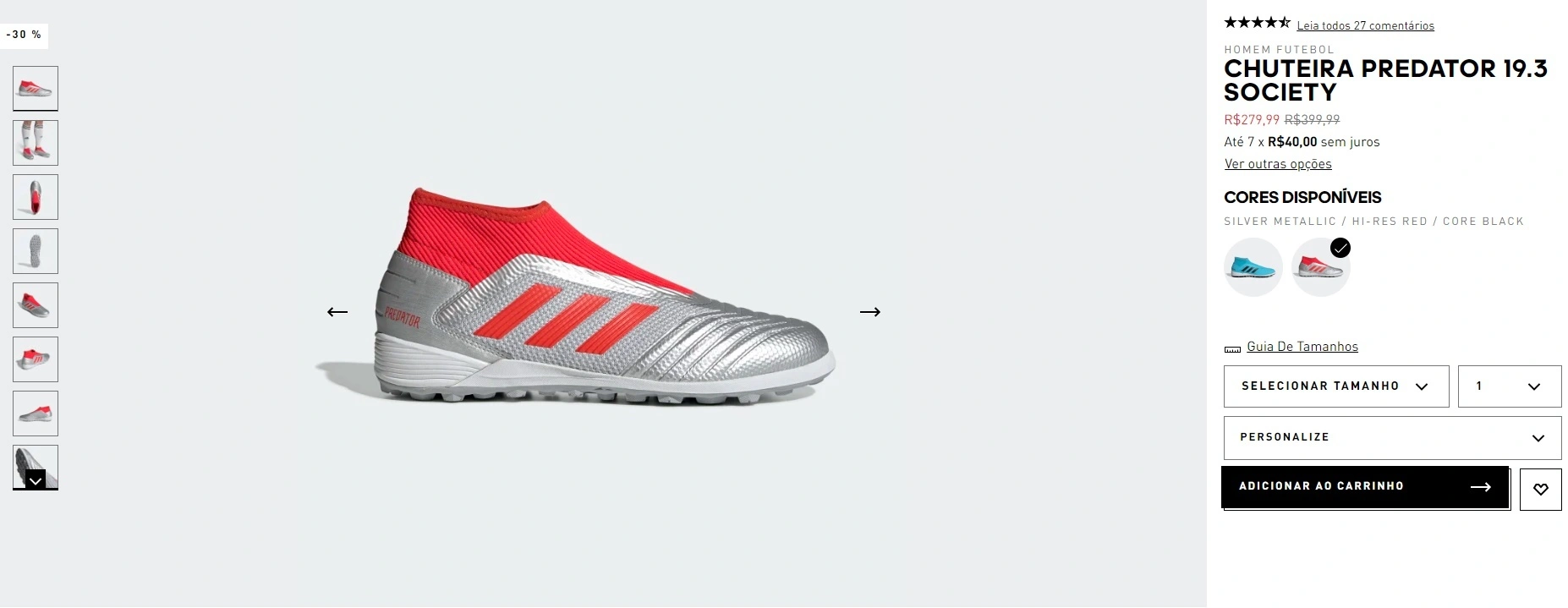 Chuteira Predator 19.3 Society