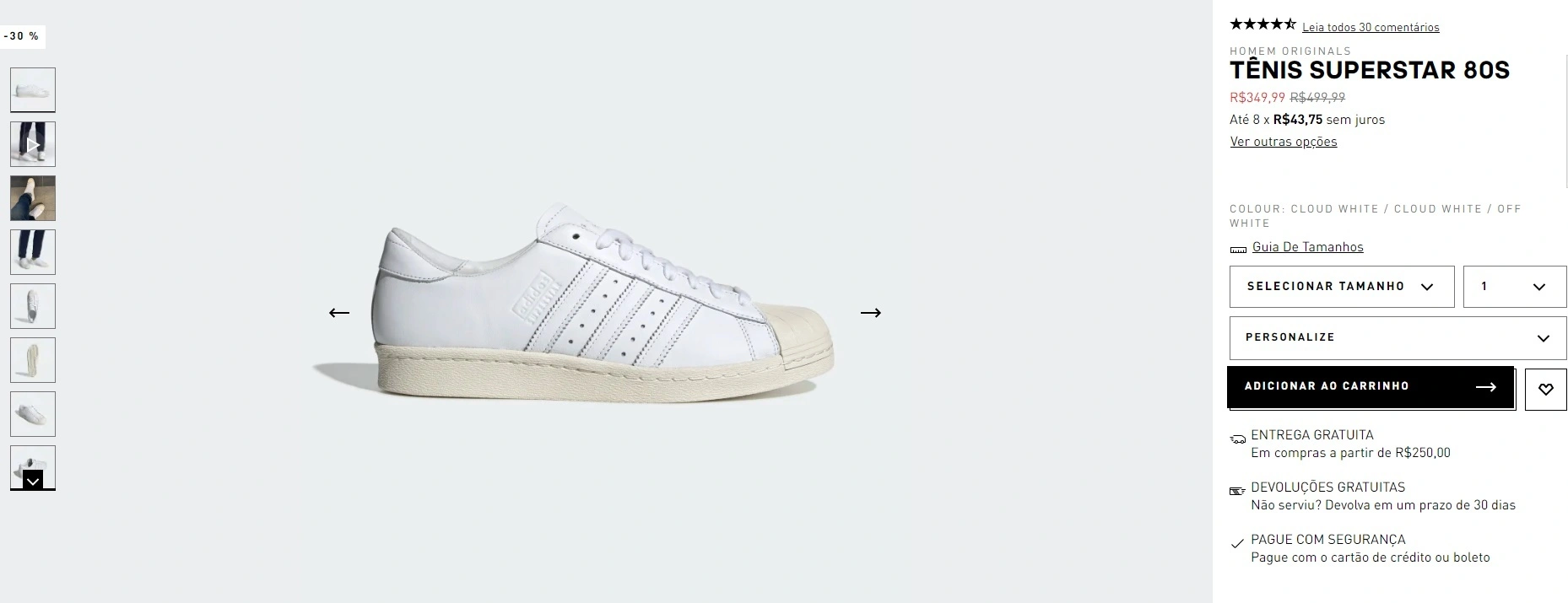 Tênis Superstar 80S