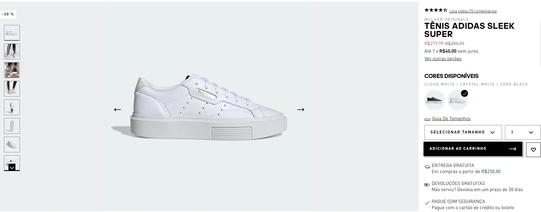 tênis Adidas Sleek Super