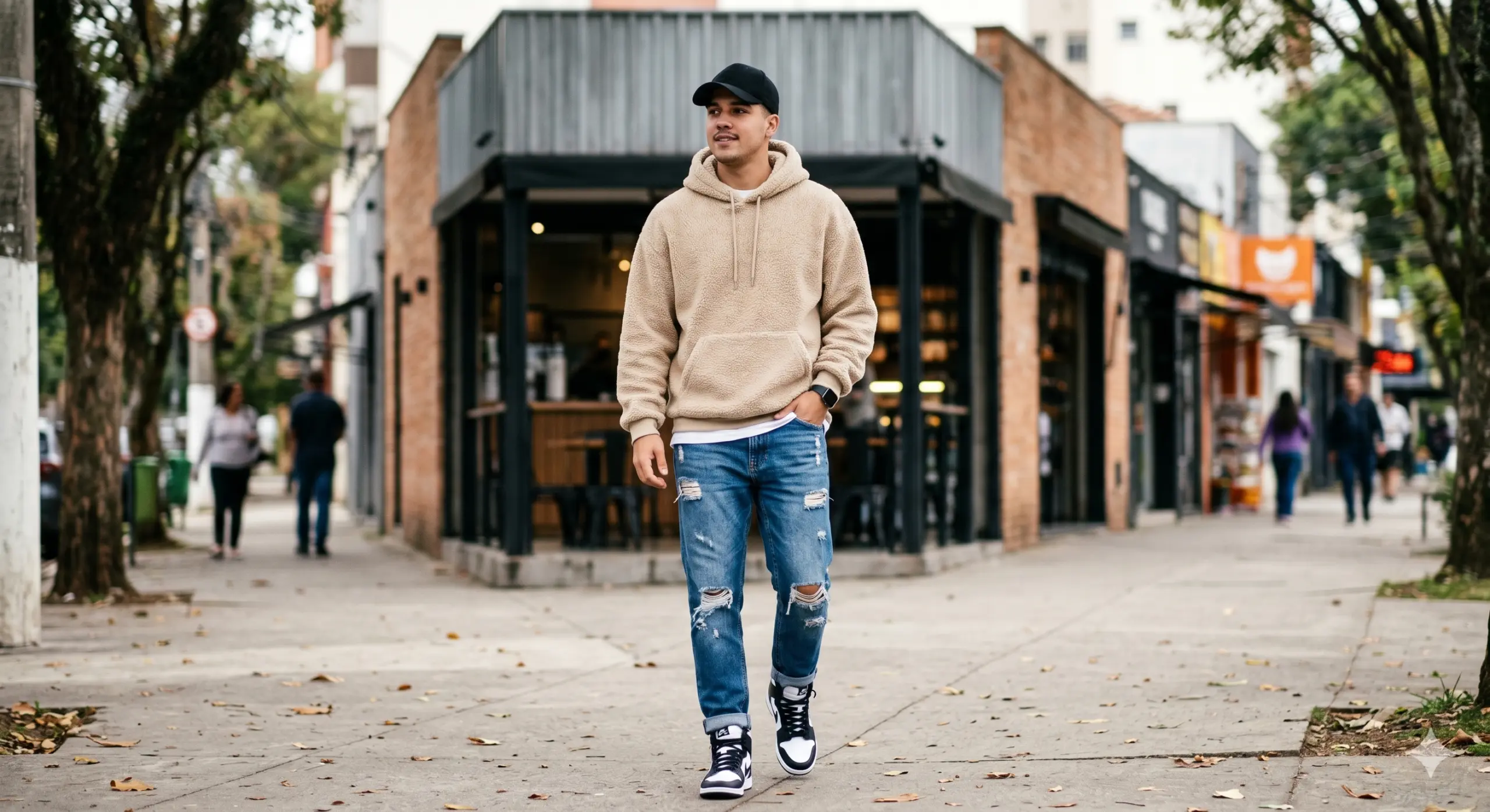 A Pegada Street Confortável (Moletom Oversized + Tênis Cano Alto)