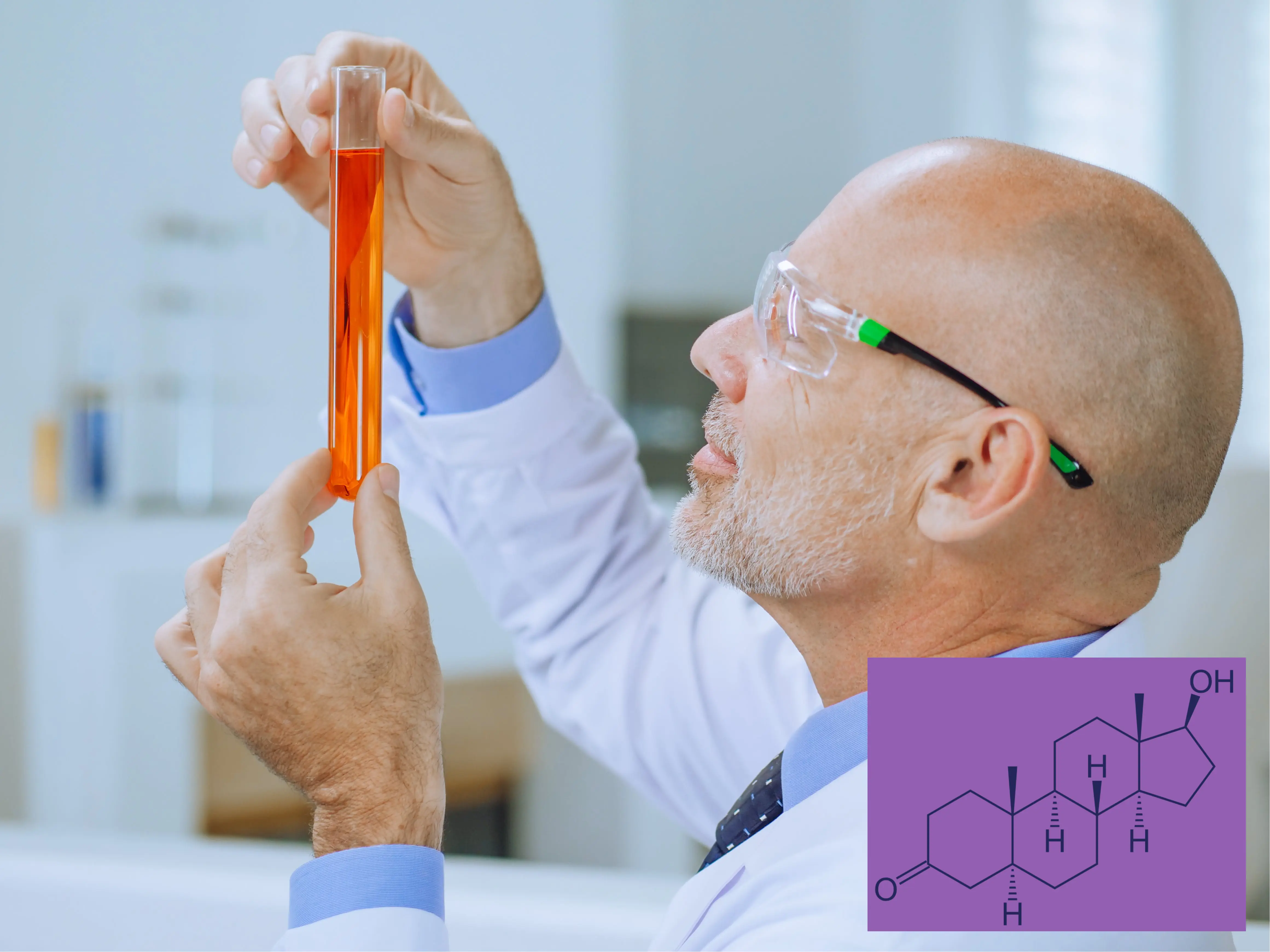 Imagem: Estrutura química do DHT | Foto Pexels