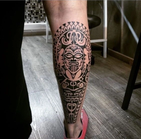 tattoo maori perna