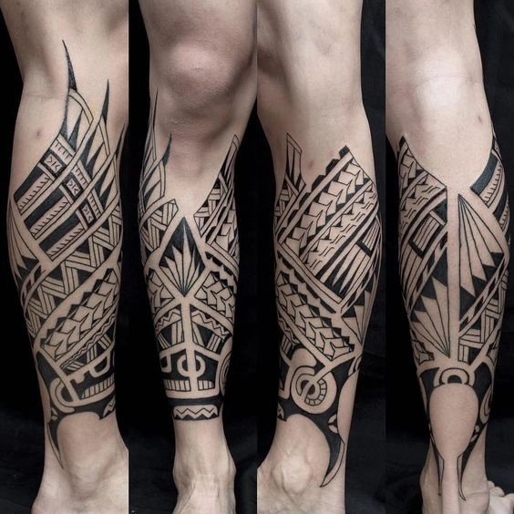 tattoo maori perna