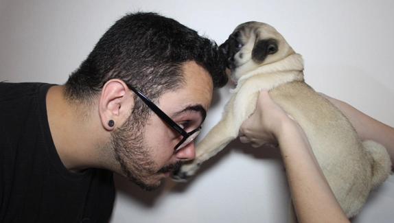 cachorro cheirando