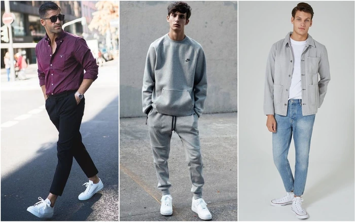 Tênis brancos estilosos