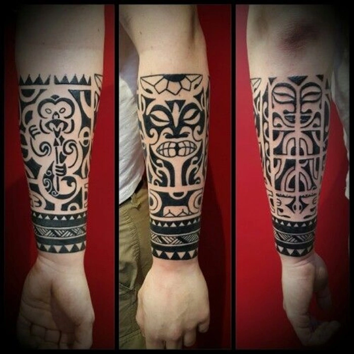 tatuagem maori antebraço