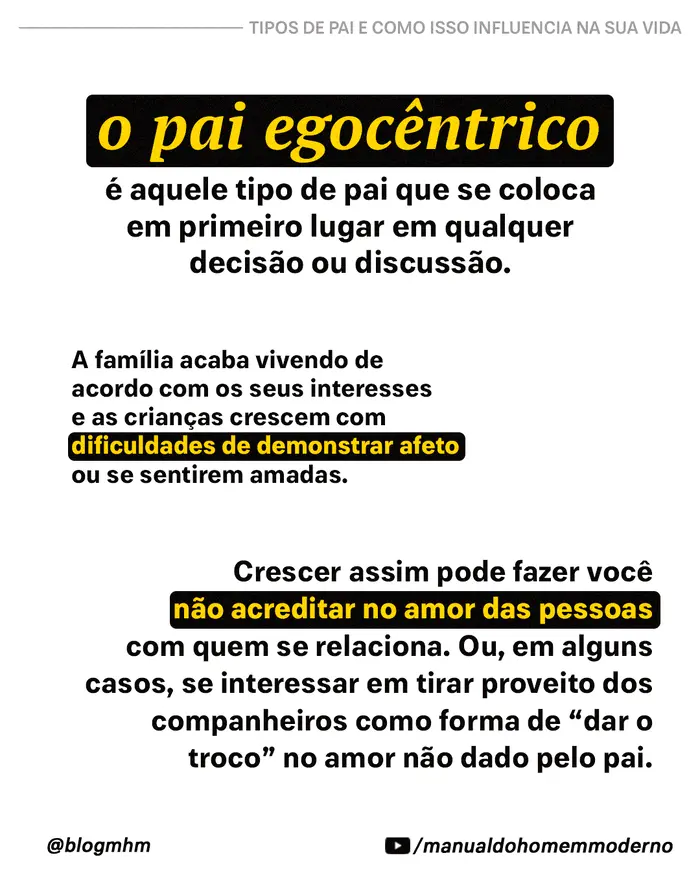 O pai egocêntrico