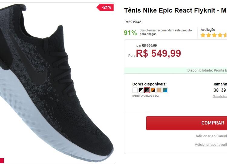 Tênis Nike Epic react Flyknit