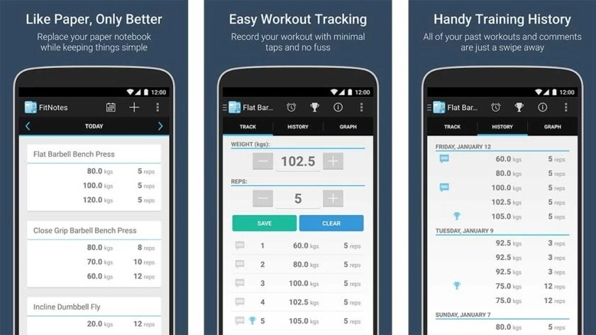 FitNotes aplicativos para treinar em casa