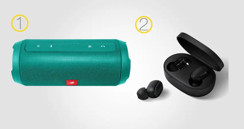 Caixa de som e airpod fone sem fio