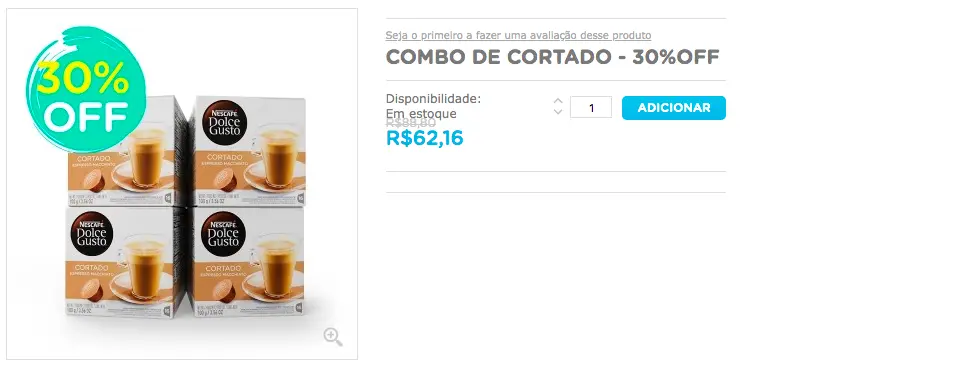 Compre 4 caixas de Cortado com 30% de desconto