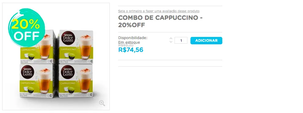 Compre 4 caixas de Cappuccino com 20% de desconto